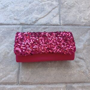Burgundy Sequin Clutch